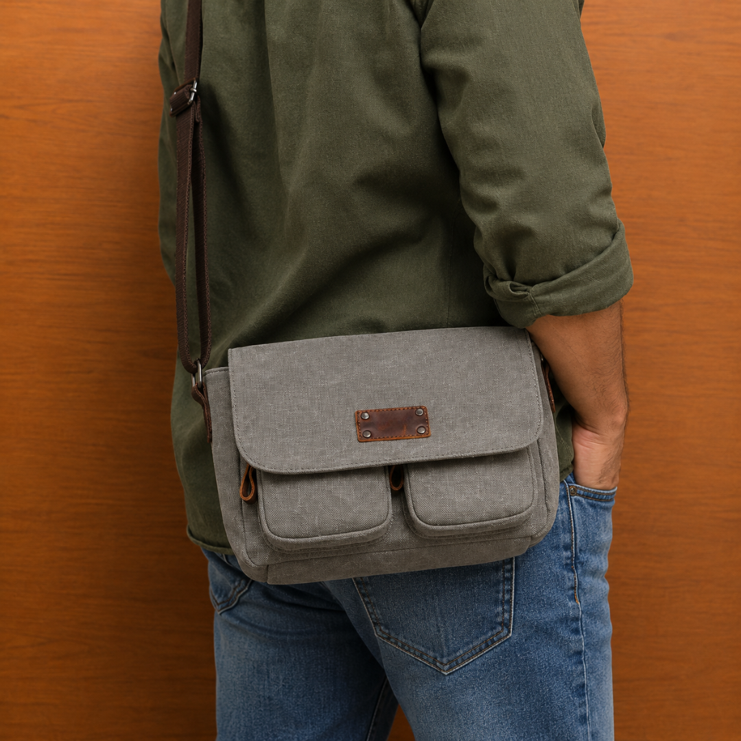 Canvas Crossbody Messenger Bag