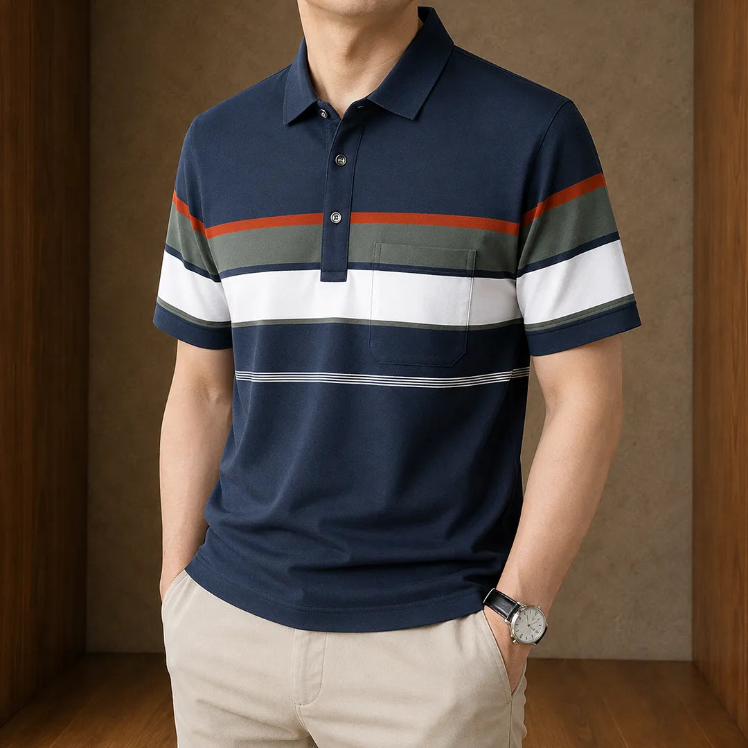 Classic Striped Polo Shirt