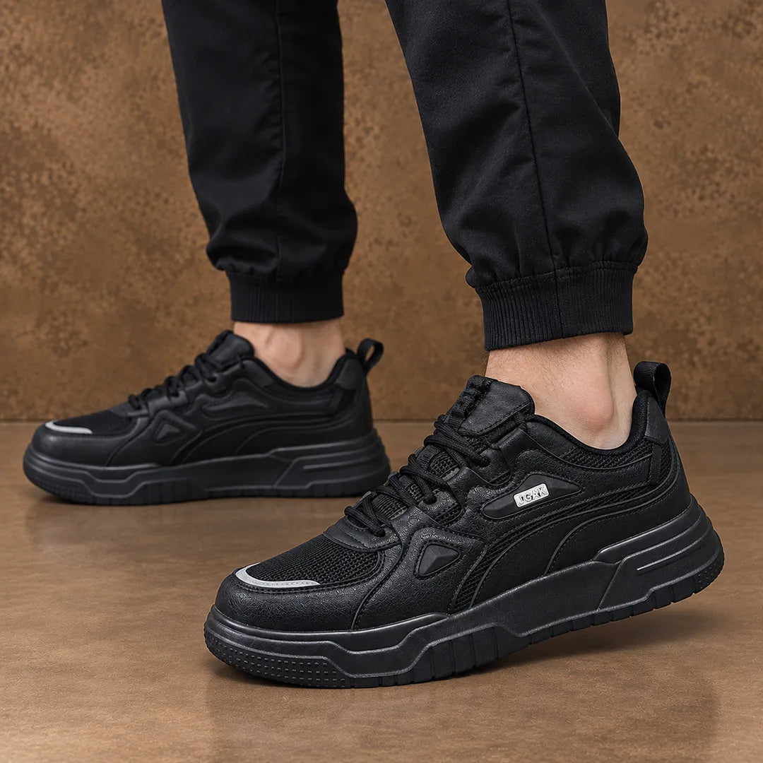 Textured Lace-Up Sneakers