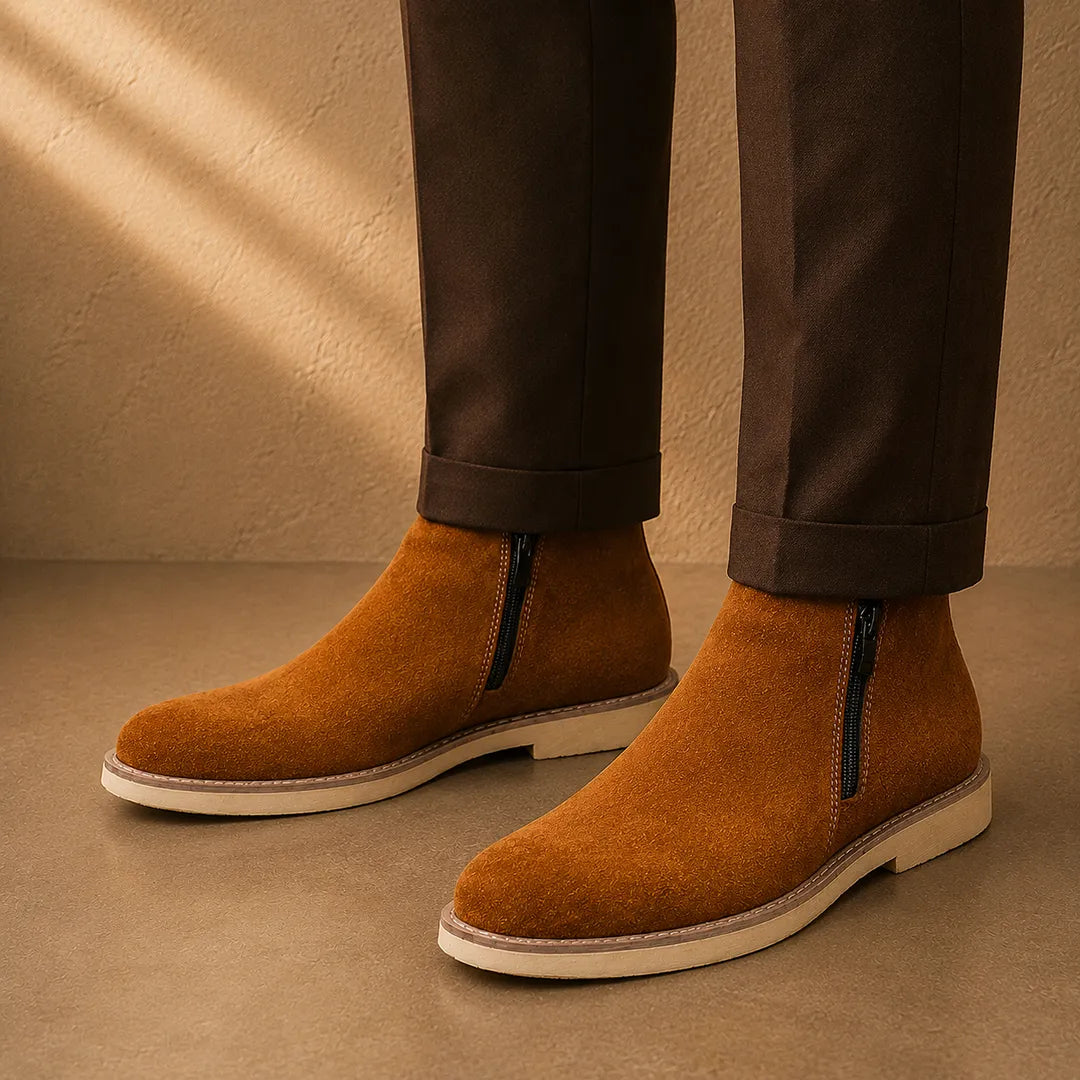 Textured Side-Zip Boots