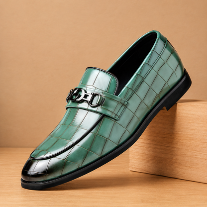 Croc Embossed Horsebit Loafers