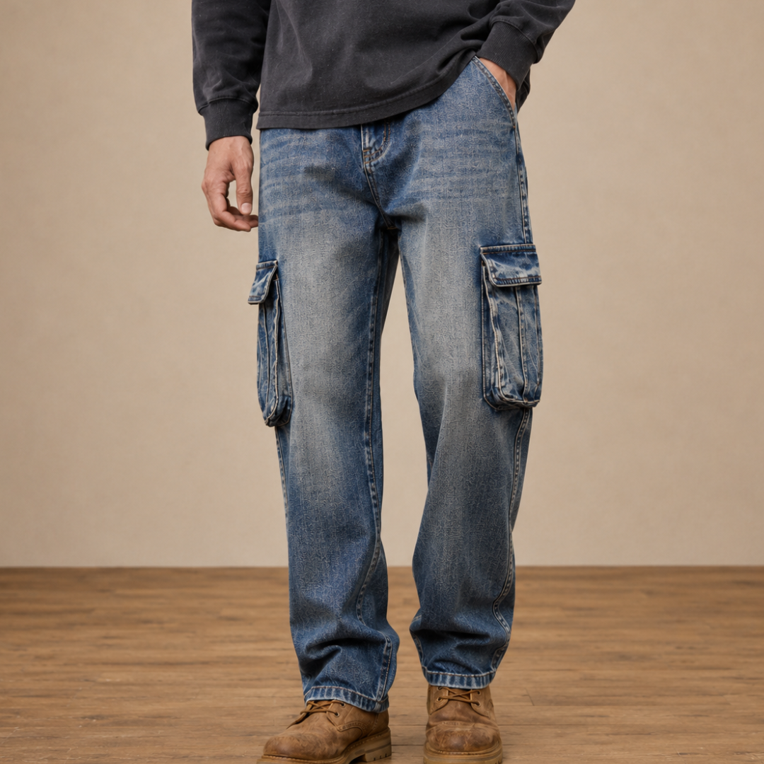 Rugged Casual Cargo Jeans