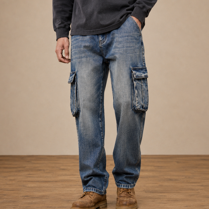 Rugged Casual Cargo Jeans