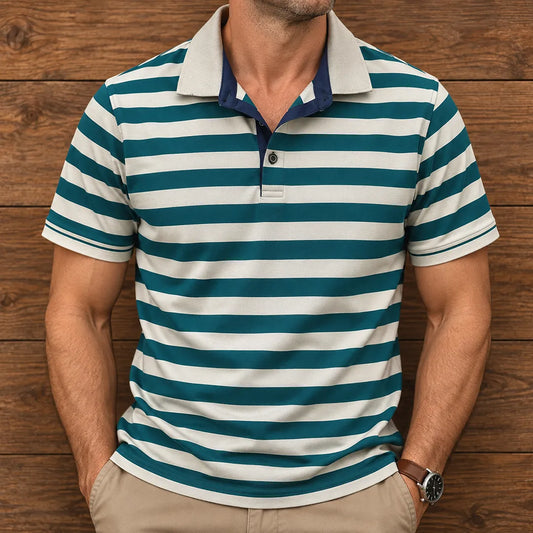 Casual Striped Polo Shirt