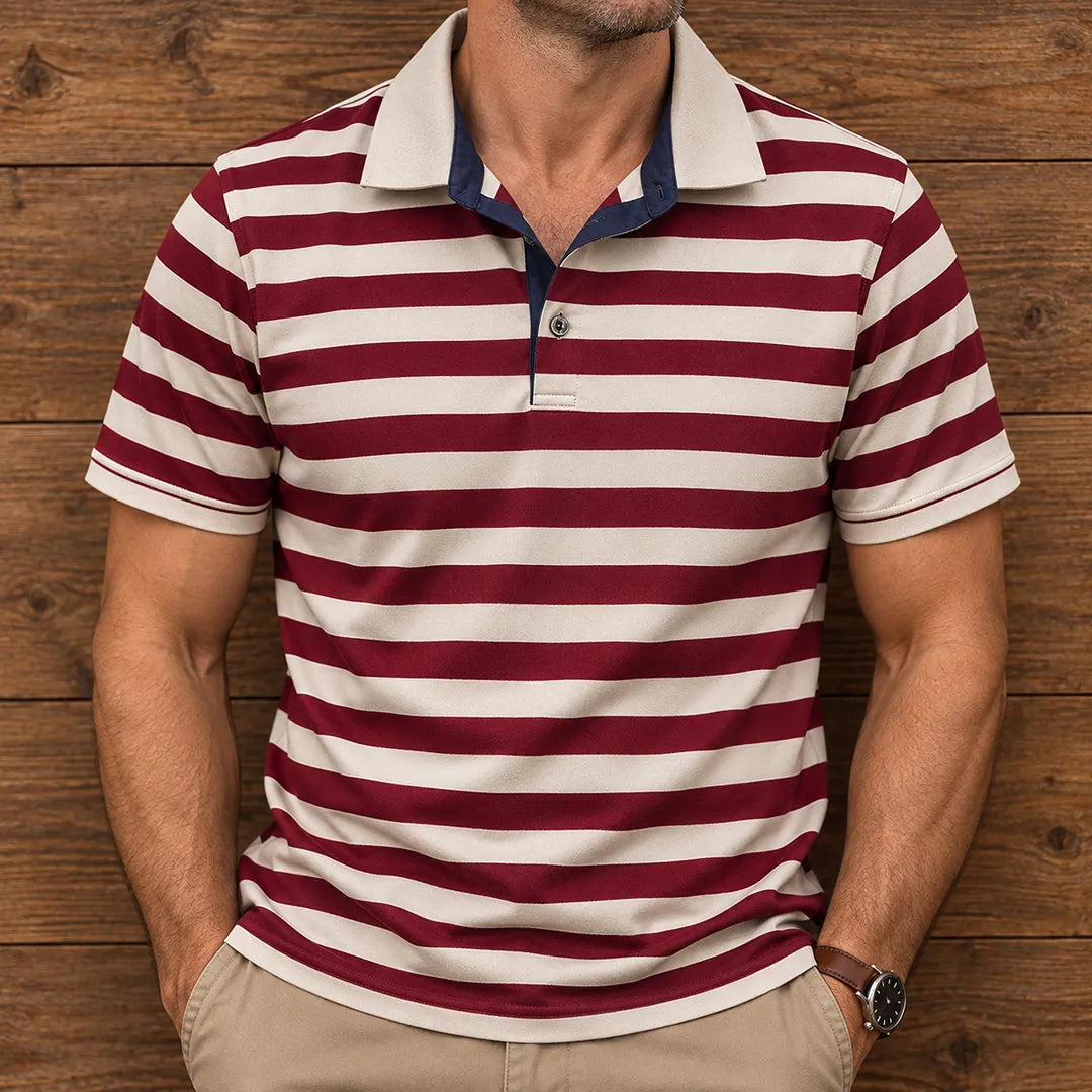 Casual Striped Polo Shirt