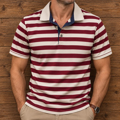 Casual Striped Polo Shirt