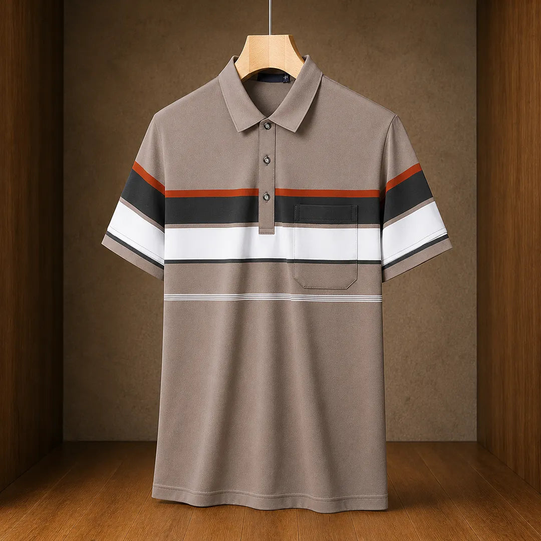 Classic Striped Polo Shirt