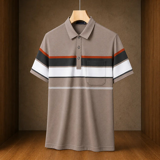 Classic Striped Polo Shirt