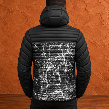 Contrast Pattern Puffer Jacket