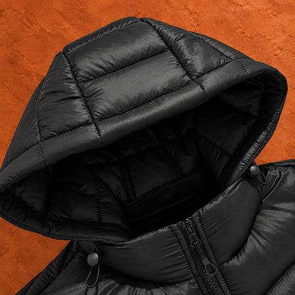 Contrast Pattern Puffer Jacket