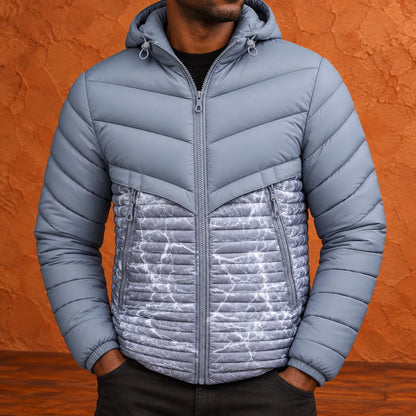 Contrast Pattern Puffer Jacket