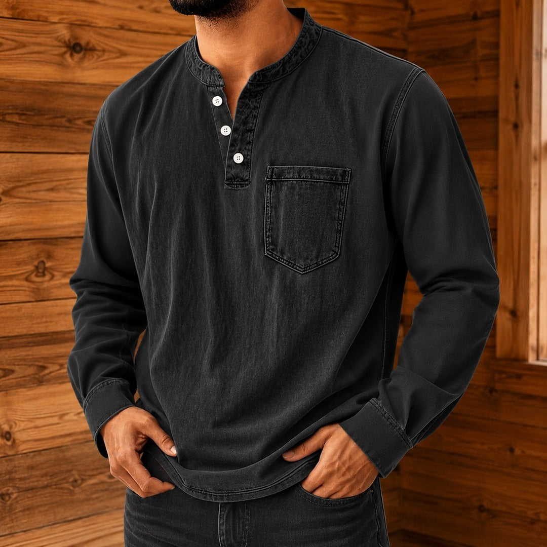 Vintage Casual Henley Shirt