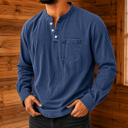 Vintage Casual Henley Shirt