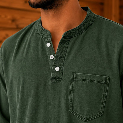 Vintage Casual Henley Shirt