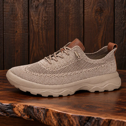Knit Lace-Up Sneakers