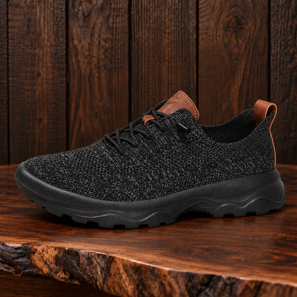 Knit Lace-Up Sneakers
