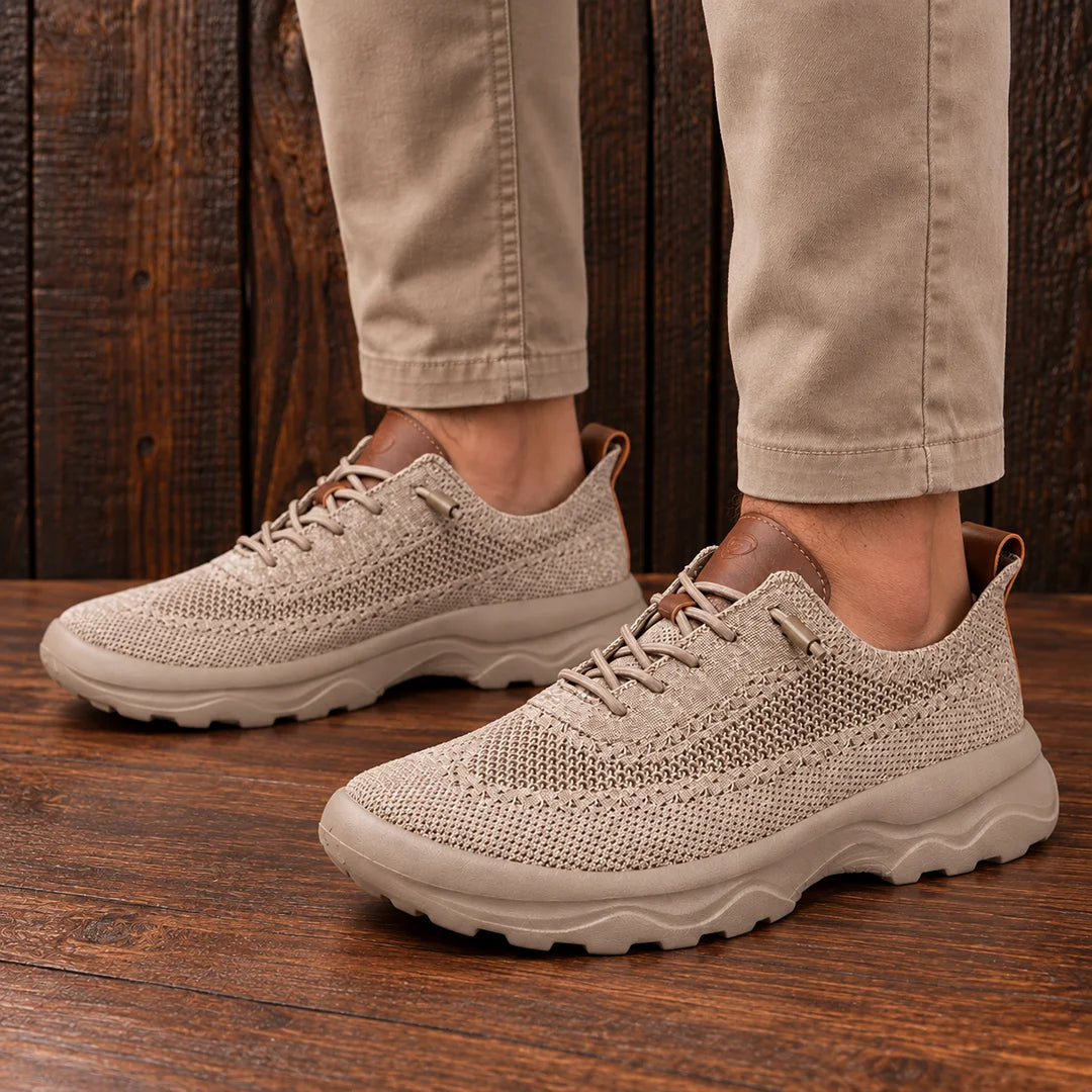 Knit Lace-Up Sneakers