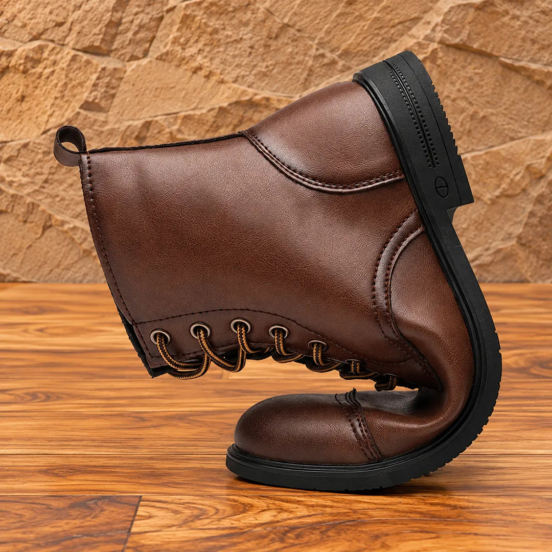 Lace-Up Cap-Toe Boots