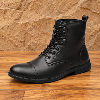 Lace-Up Cap-Toe Boots