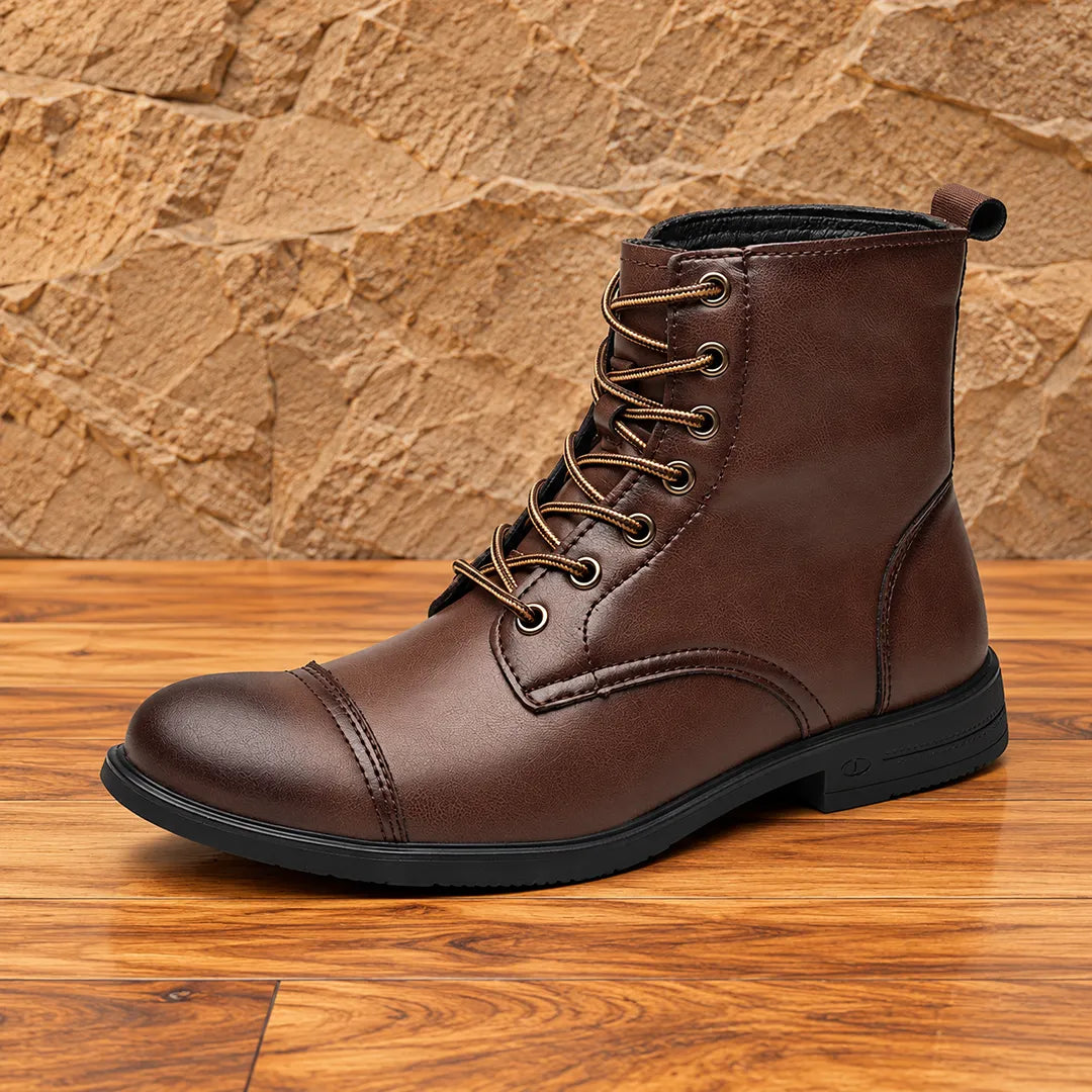 Lace-Up Cap-Toe Boots