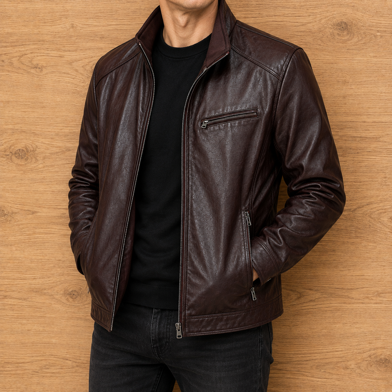 Leather Zip Jacket