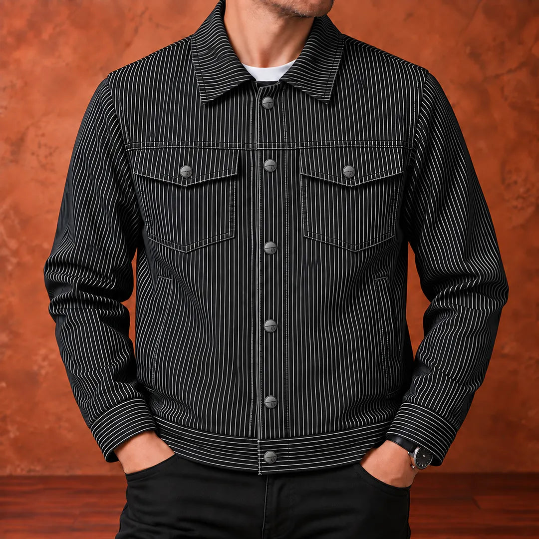 Pinstripe Button Jacket