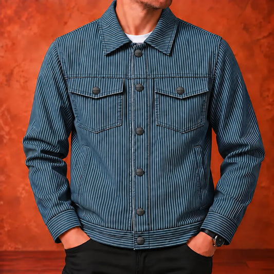 Pinstripe Button Jacket