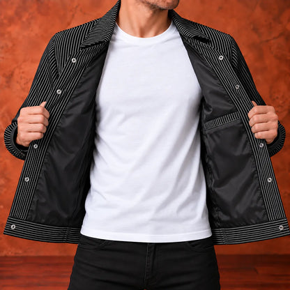 Pinstripe Button Jacket