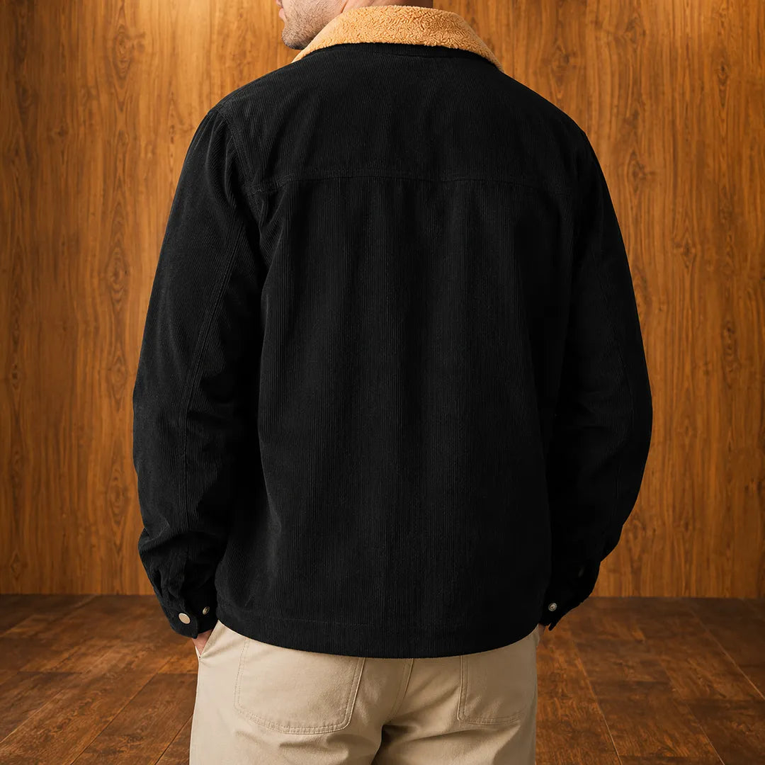 Sherpa-Collar Corduroy Jacket