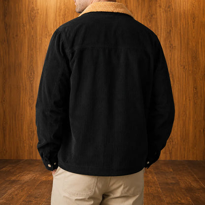 Sherpa-Collar Corduroy Jacket