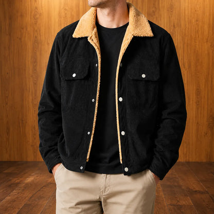 Sherpa-Collar Corduroy Jacket