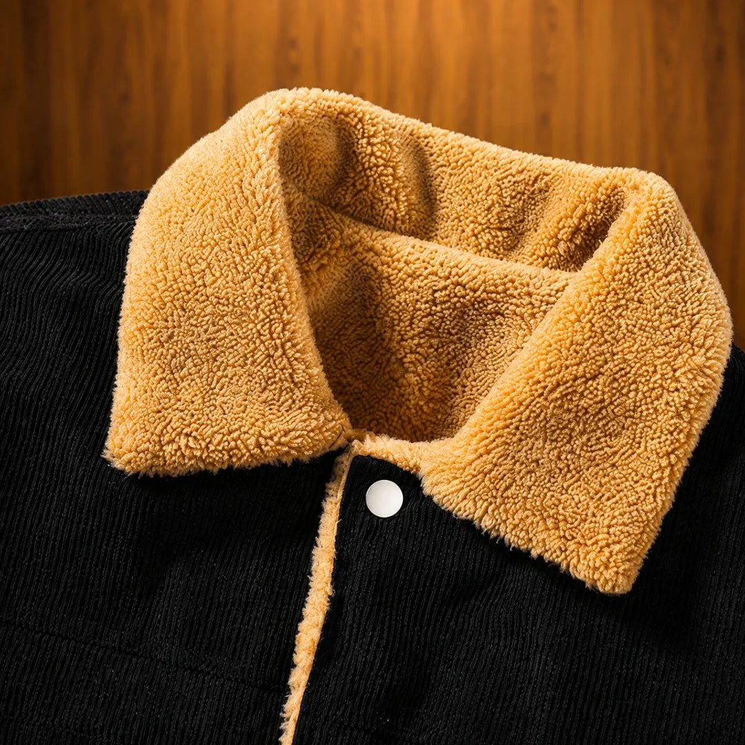 Sherpa-Collar Corduroy Jacket