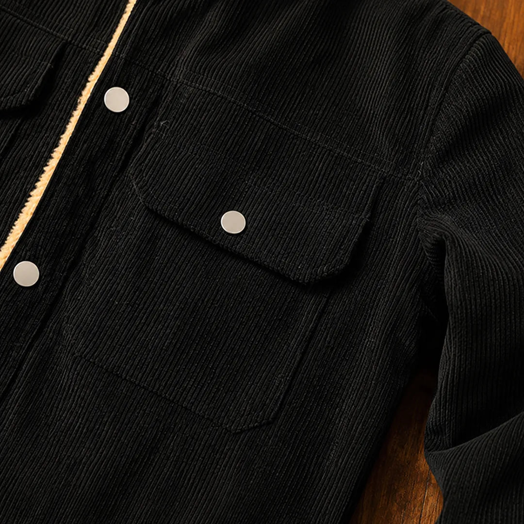 Sherpa-Collar Corduroy Jacket