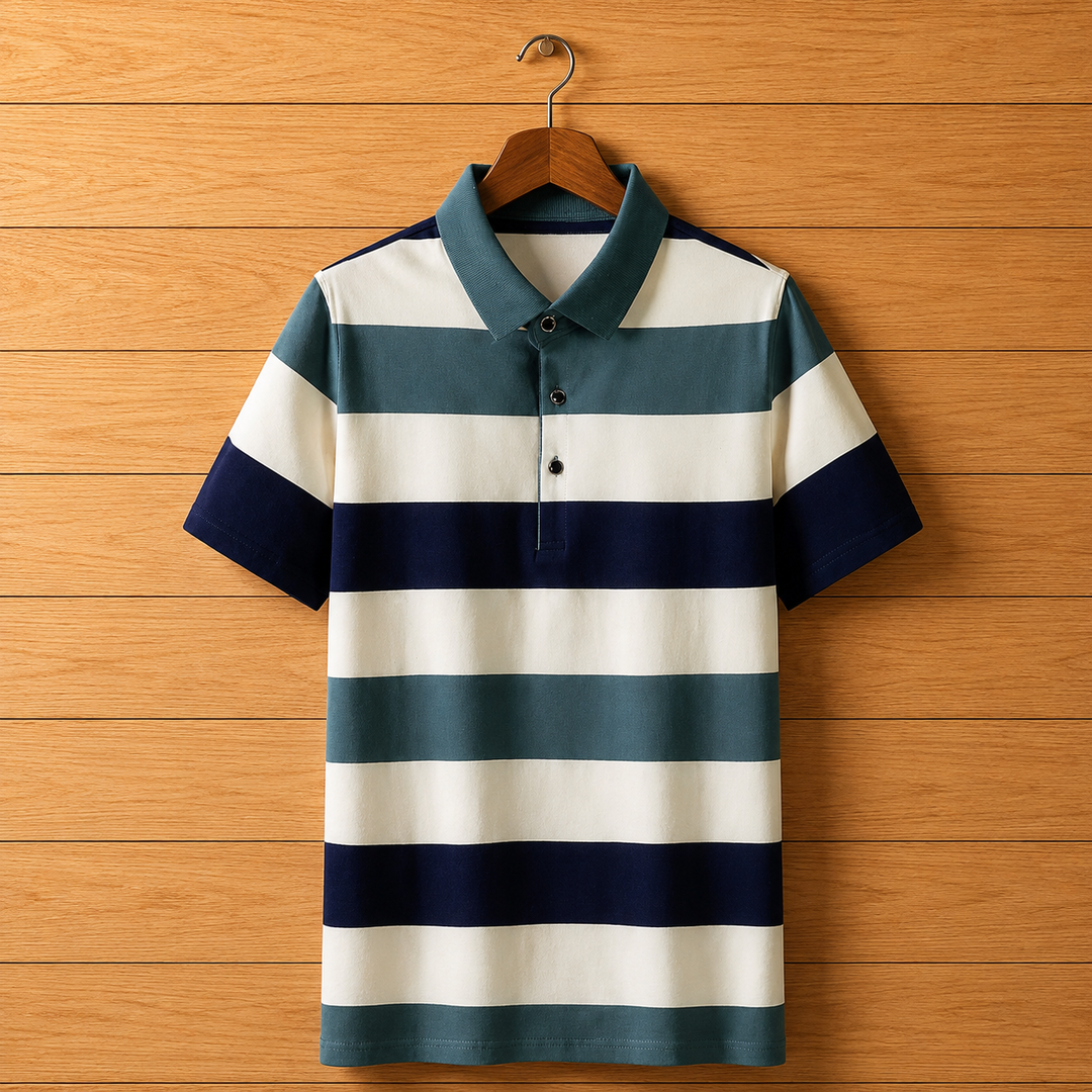 Cotton Striped Polo Shirt