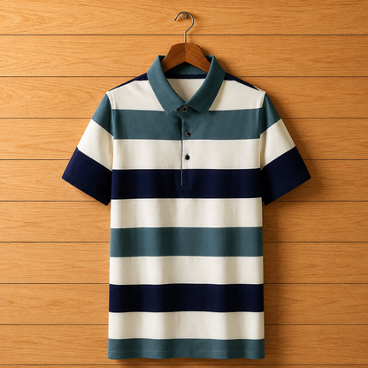 Cotton Striped Polo Shirt