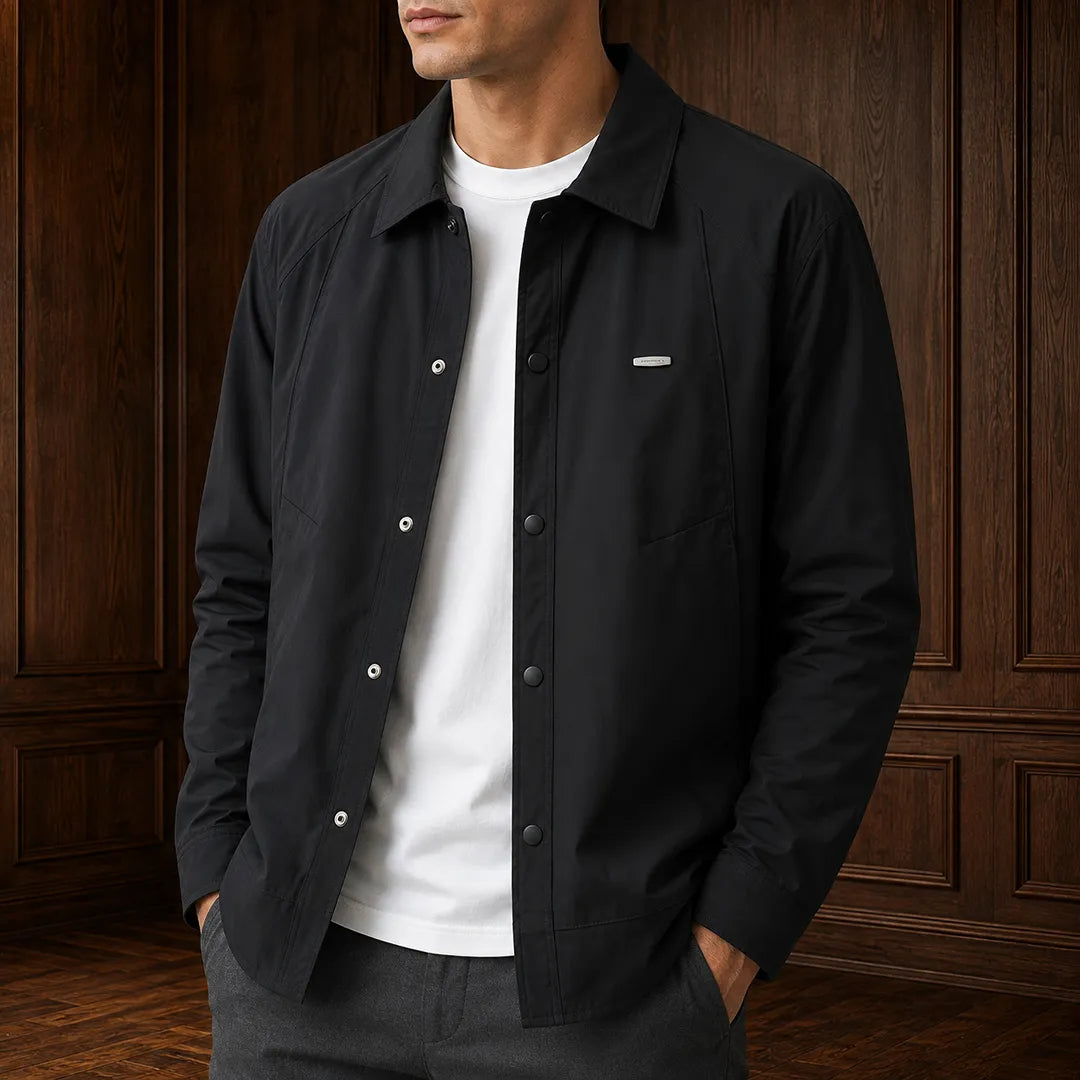 Snap-Button Overshirt Jacket