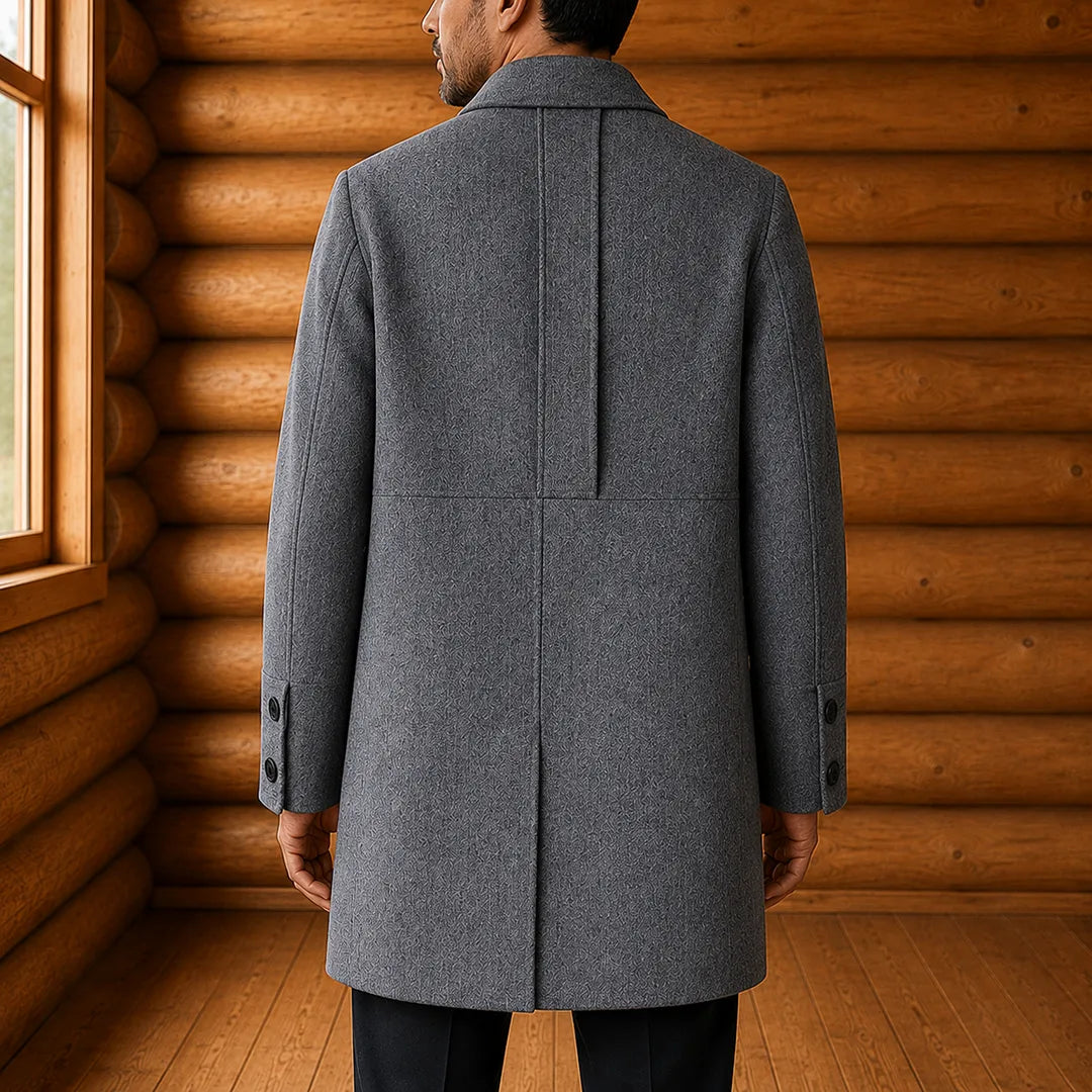 Textured Double Breasted Coat