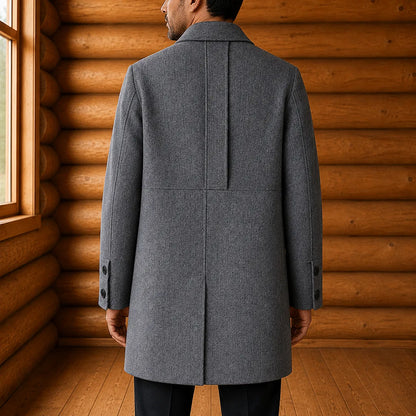 Textured Double Breasted Coat