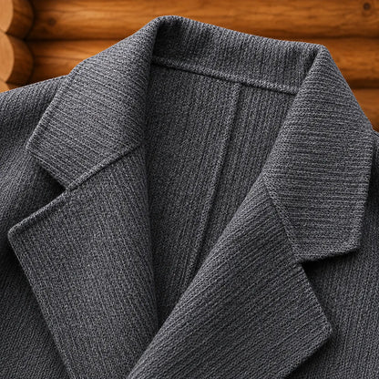 Textured Double Breasted Coat