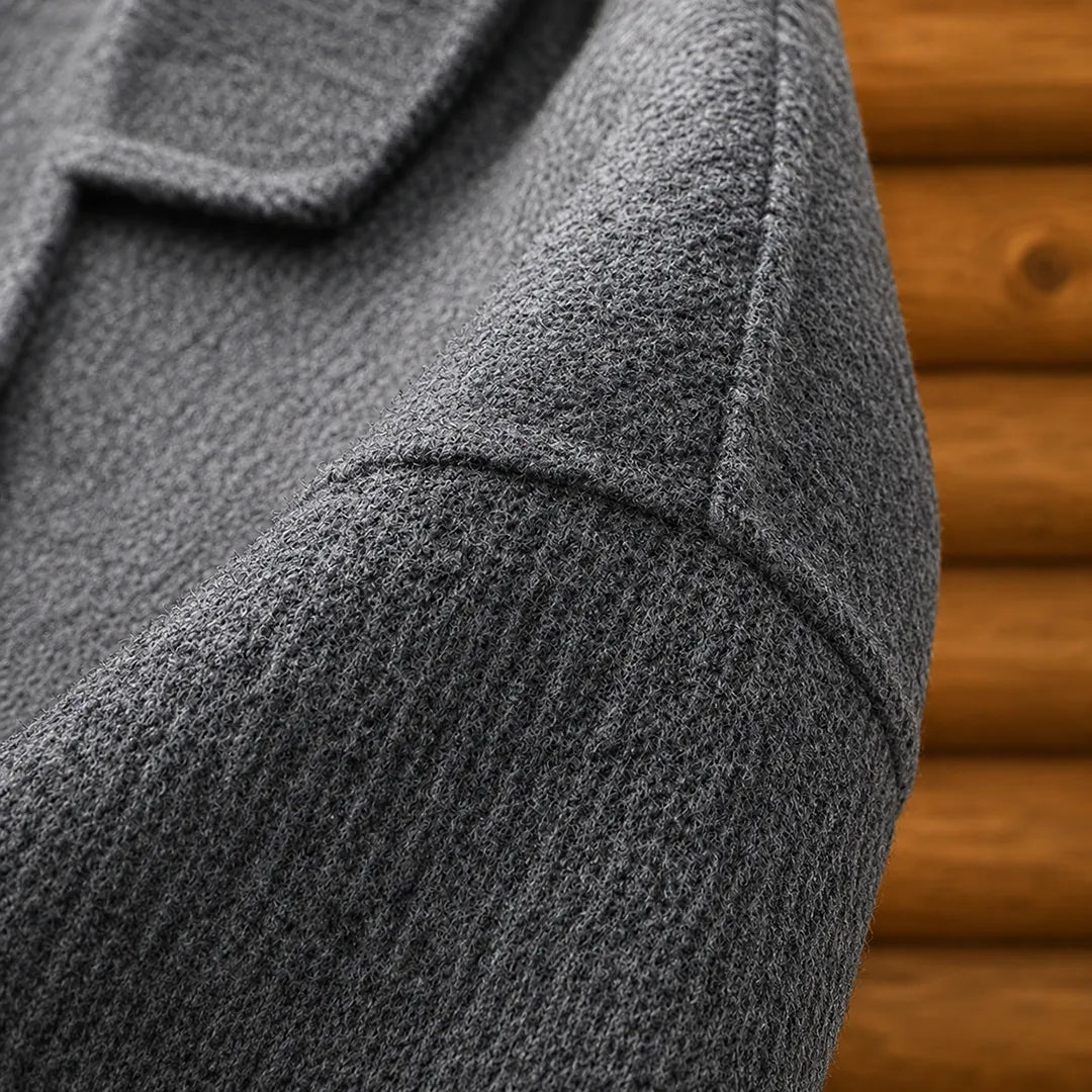 Textured Double Breasted Coat