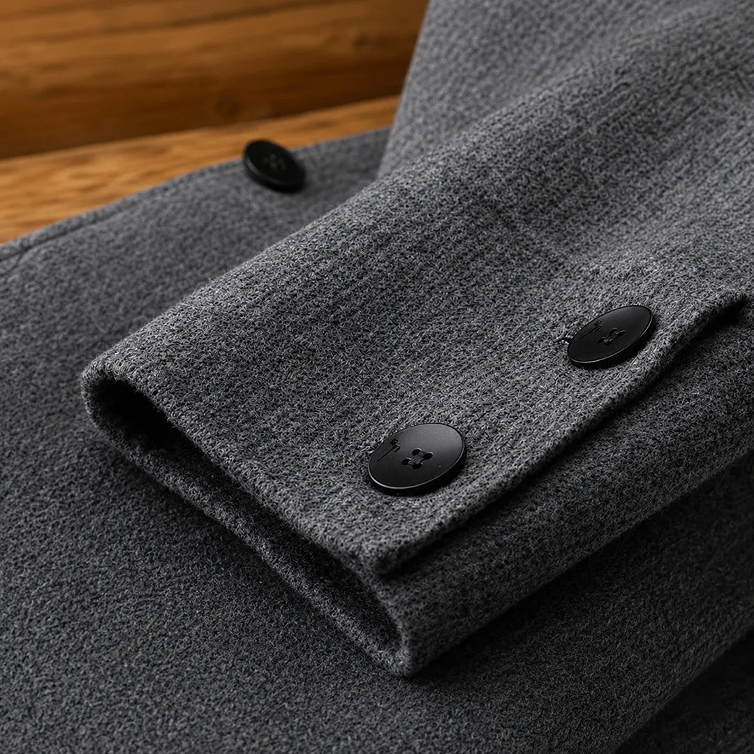Textured Double Breasted Coat