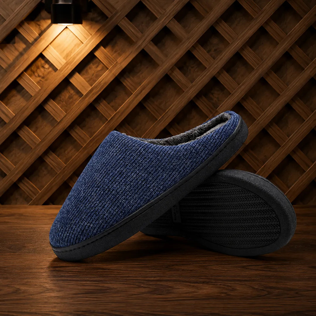 Textured Knit Mule Slippers