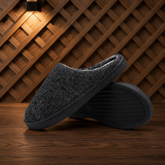 Textured Knit Mule Slippers