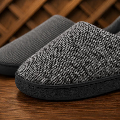 Textured Knit Mule Slippers