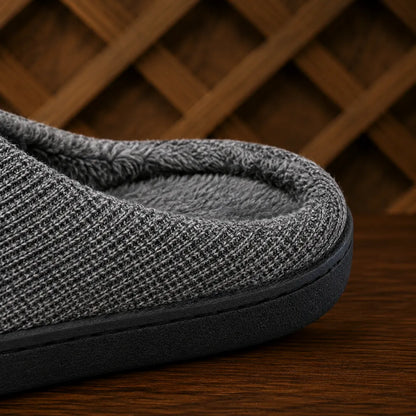Textured Knit Mule Slippers