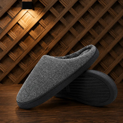 Textured Knit Mule Slippers