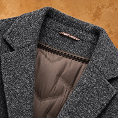 Textured Lapel Overcoat
