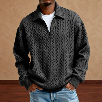 Textured Quarter-Zip Sweater