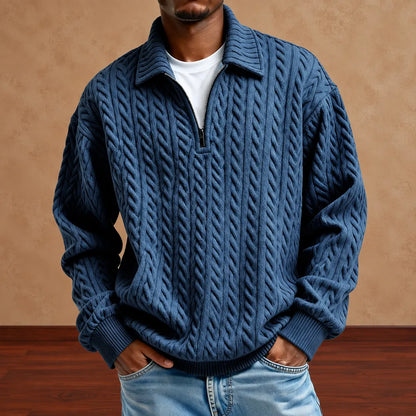 Textured Quarter-Zip Sweater