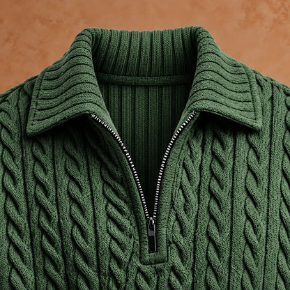 Textured Quarter-Zip Sweater